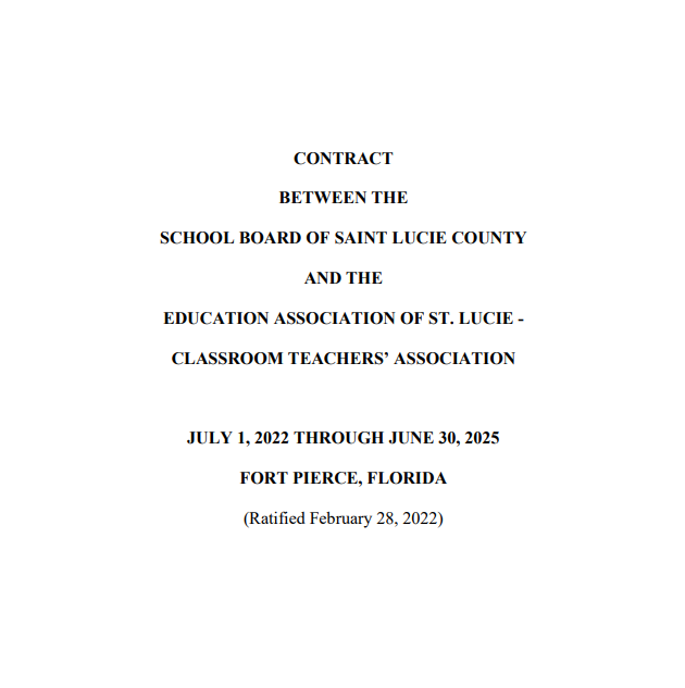 Front page of the collective bargaining agreement